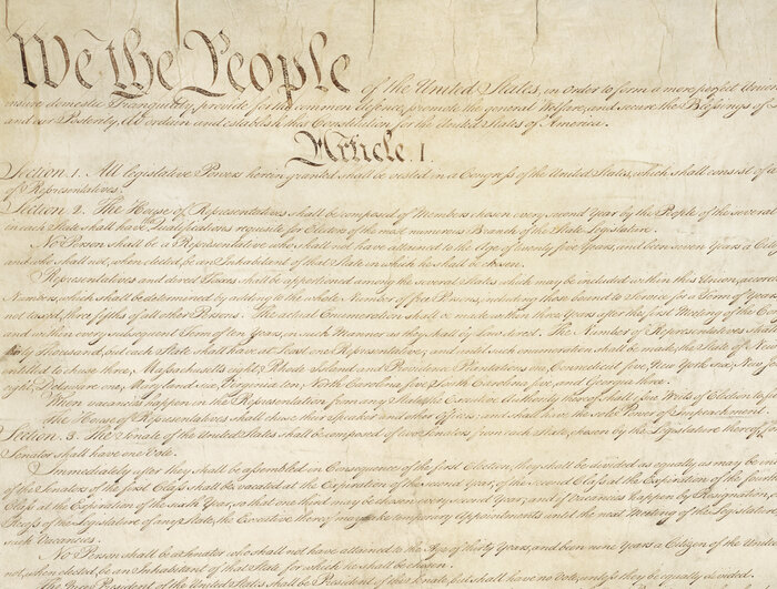 Handwritten opening of the U.S. Constitution
