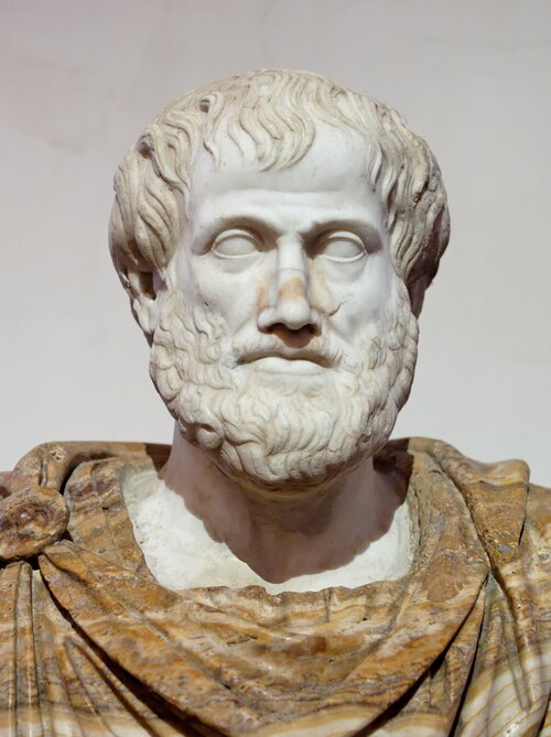 Roman marble bust of Aristotle, after a Greek bronze original by Lysippos
